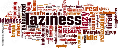 Laziness word cloud