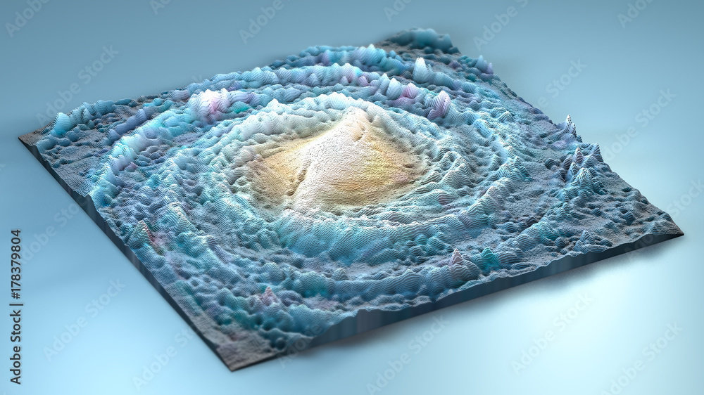 Fototapeta premium 3d rendering topography with cubes