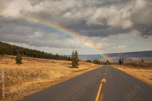 Rainbow and the Going to the Sun Road in Glacier National Park photo
