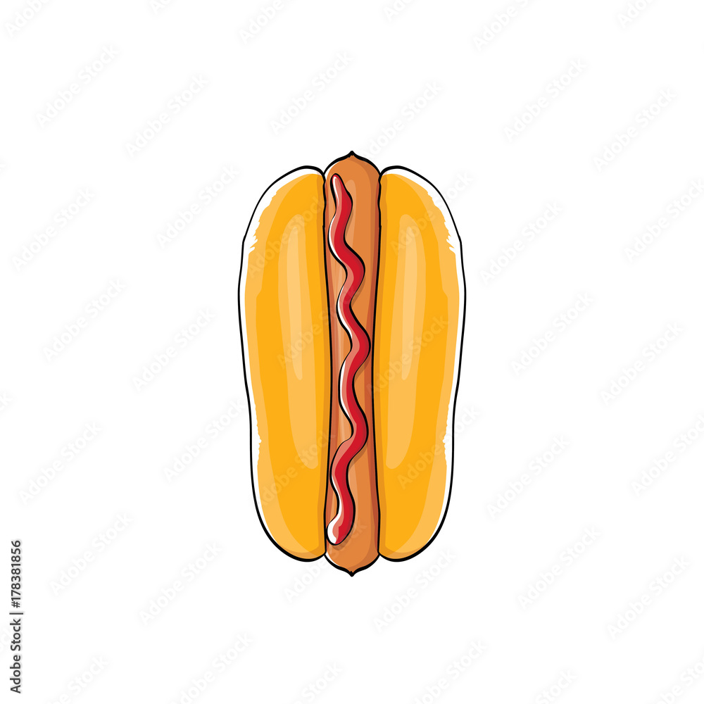 Hot Dog Isolated Icon On White Background Stock Illustration