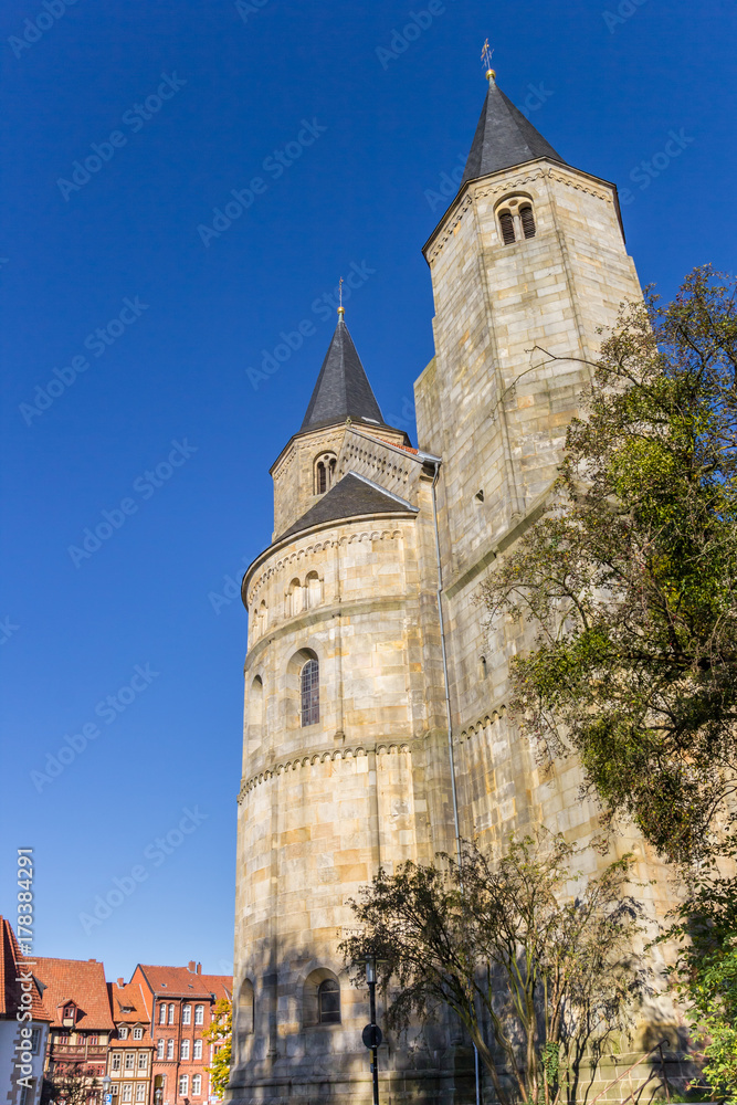 Fototapeta premium Towers of the St. Godehard church in Hildesheim