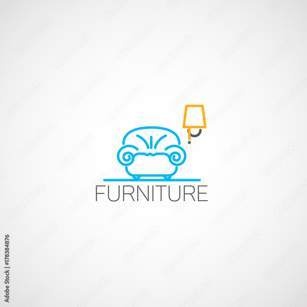 Vector furniture, armchair and wall lamp. Vector furniture, armchair and wall lamp.