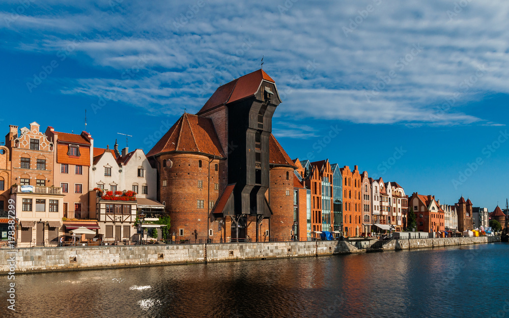 Fototapeta premium Danzig – Hafen mit Krantor; Polen