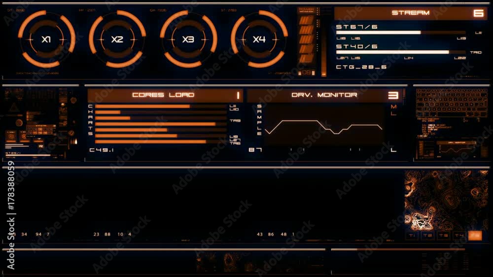 Warm Interface Warm futuristic interface/Digital screen/Detailed abstract background ...