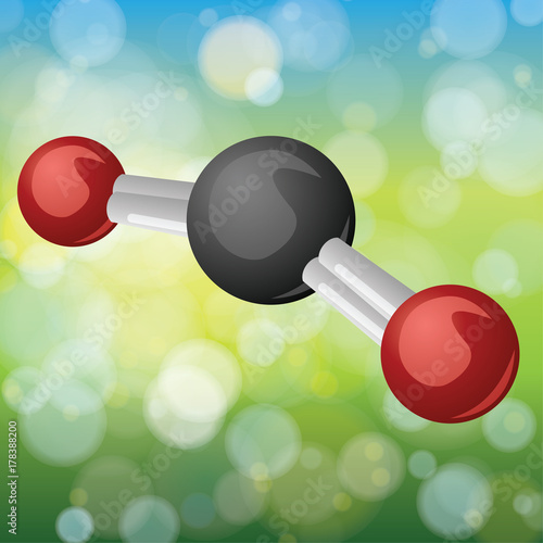 CO2 Carbon Dioxide molecule 3d illustration