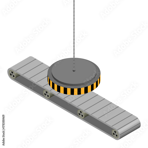 Factory transporter with electromagnet 3D.