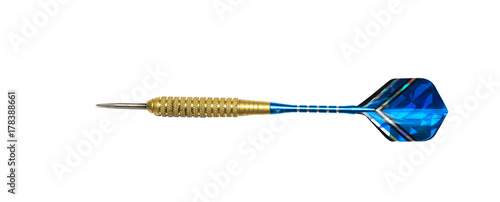 Valokuva Single Blue Dart Isolated on White Background