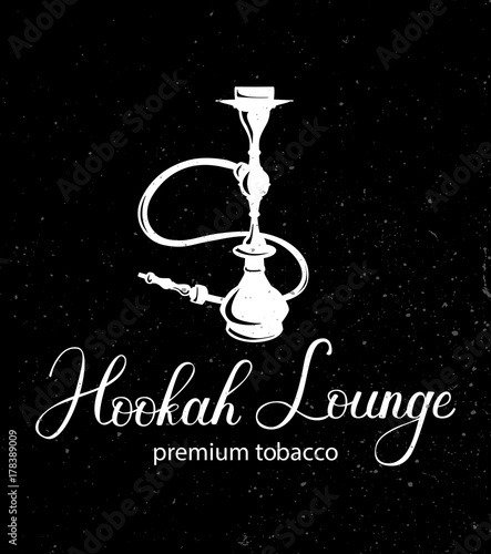 Hookah vector logo design on texture background