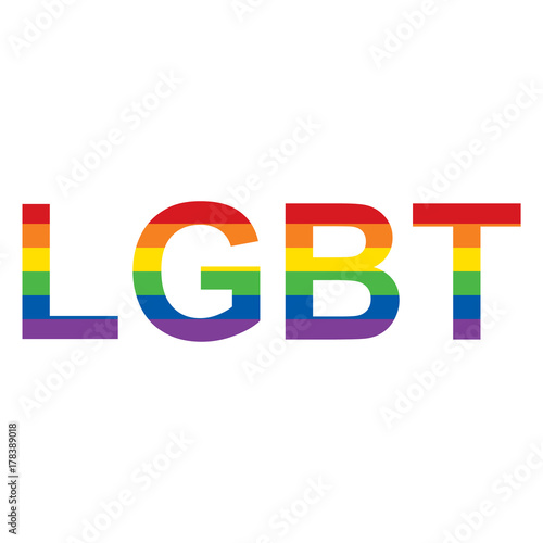 LGBT rainbow inscription. Vector illustration.