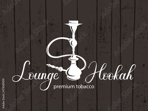 Hookah vector logo design on texture background