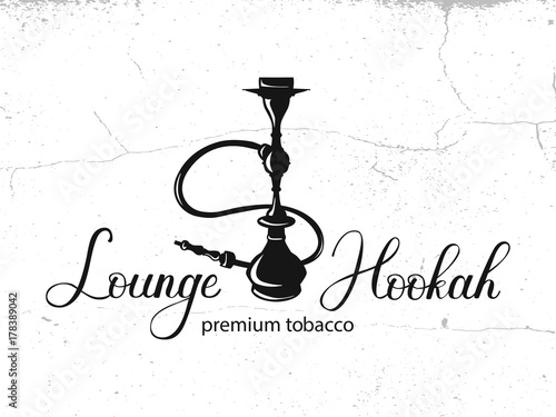 Hookah vector logo design on texture background
