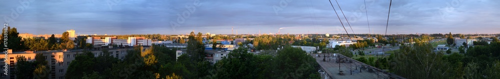 Panorama of industrial zone of Gomel city, Belarus.
