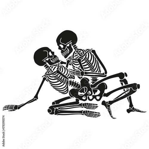 Human skeleton kamasutra set. Vector illustration.