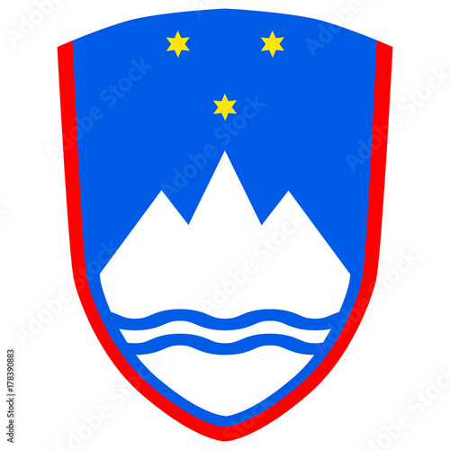 Slovenia coat of arms, official colors and proportion correctly