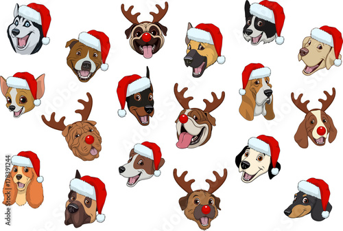 Set of dogs for Christmas