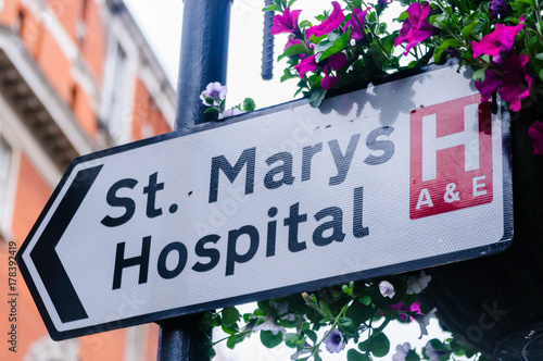 Sign for St. Mary's Hospital, London