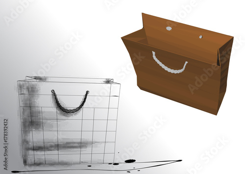 cardboard package on a gray