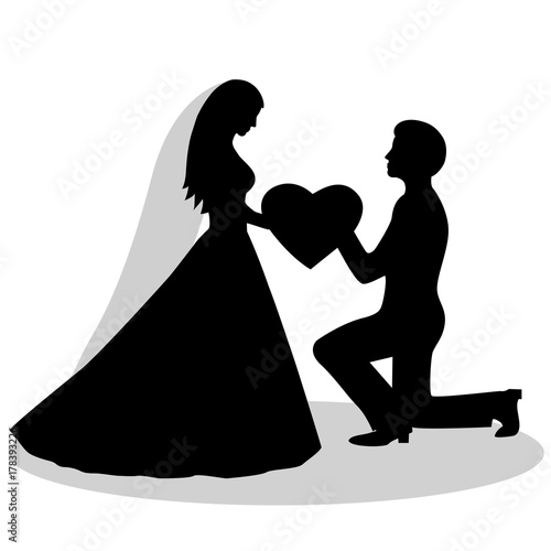 the bride and groom silhouette.