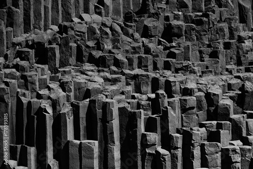 Basalt columns in Iceland, near Vik. photo