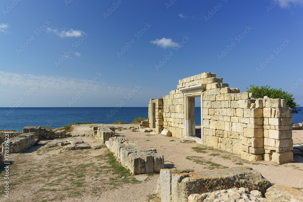 Ruins of ancient Greek Basilica of the VI-X centuries on the shores of the Black sea
