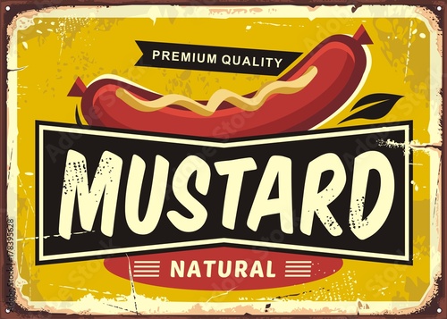 Mustard promotional retro label design