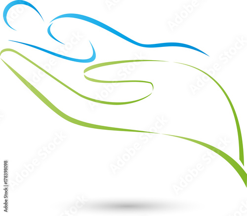 Hand und Mensch, Massage, Wellness, Logo