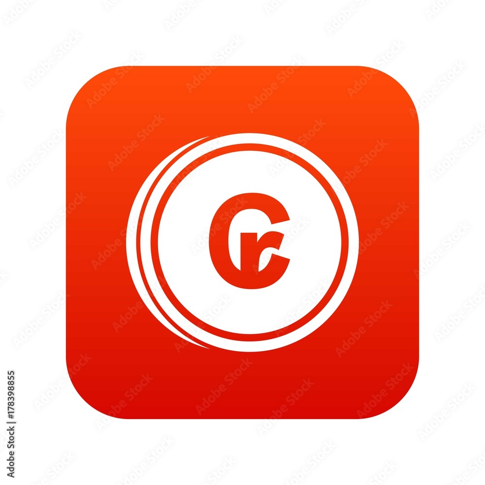 Coins cruzeiro icon digital red Coins cruzeiro icon digital red