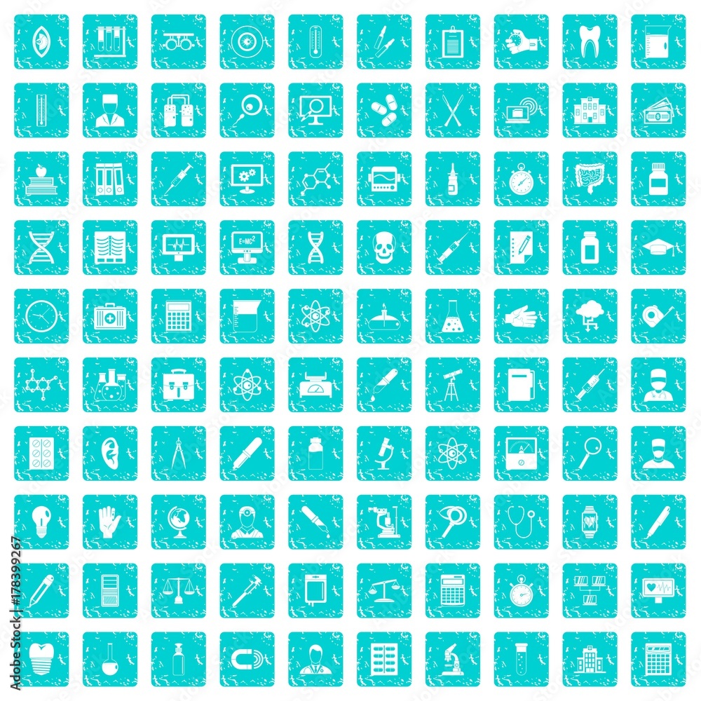 100 lab icons set grunge blue 100 lab icons set grunge blue