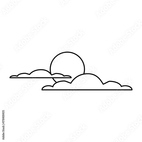 cloud sky silhouette with sun