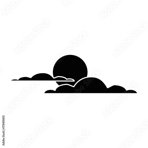 cloud sky silhouette with sun