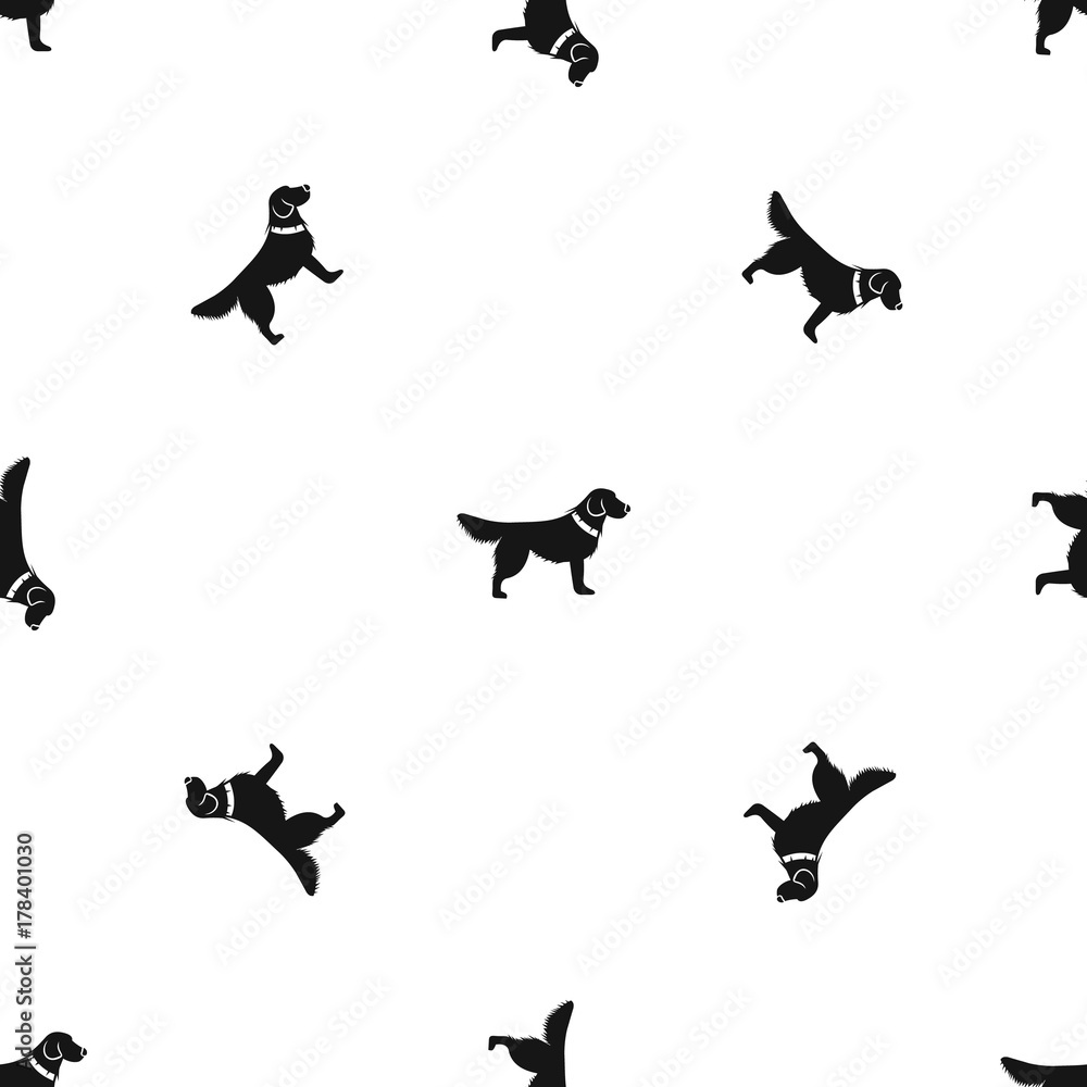 Fototapeta premium Dog pattern seamless black