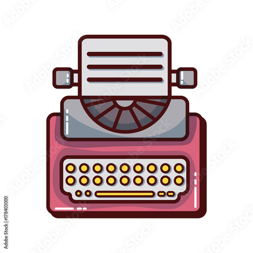 retro typewriter equipment with business document