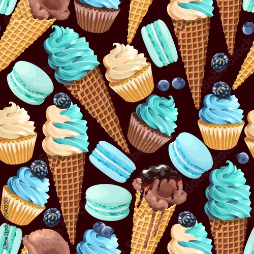 Seamless pattern with sweets