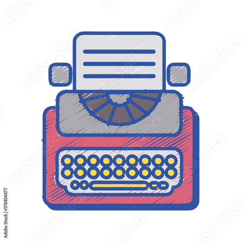 retro typewriter equipment with business document