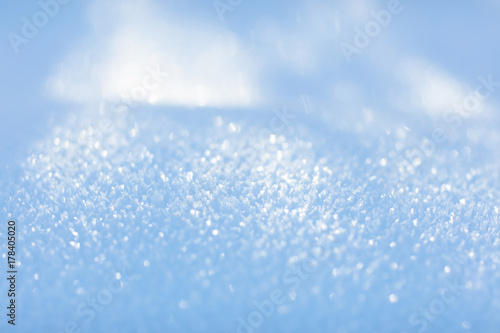 White snow. Sparkling snowflakes. Winter background. Close up. © famveldman