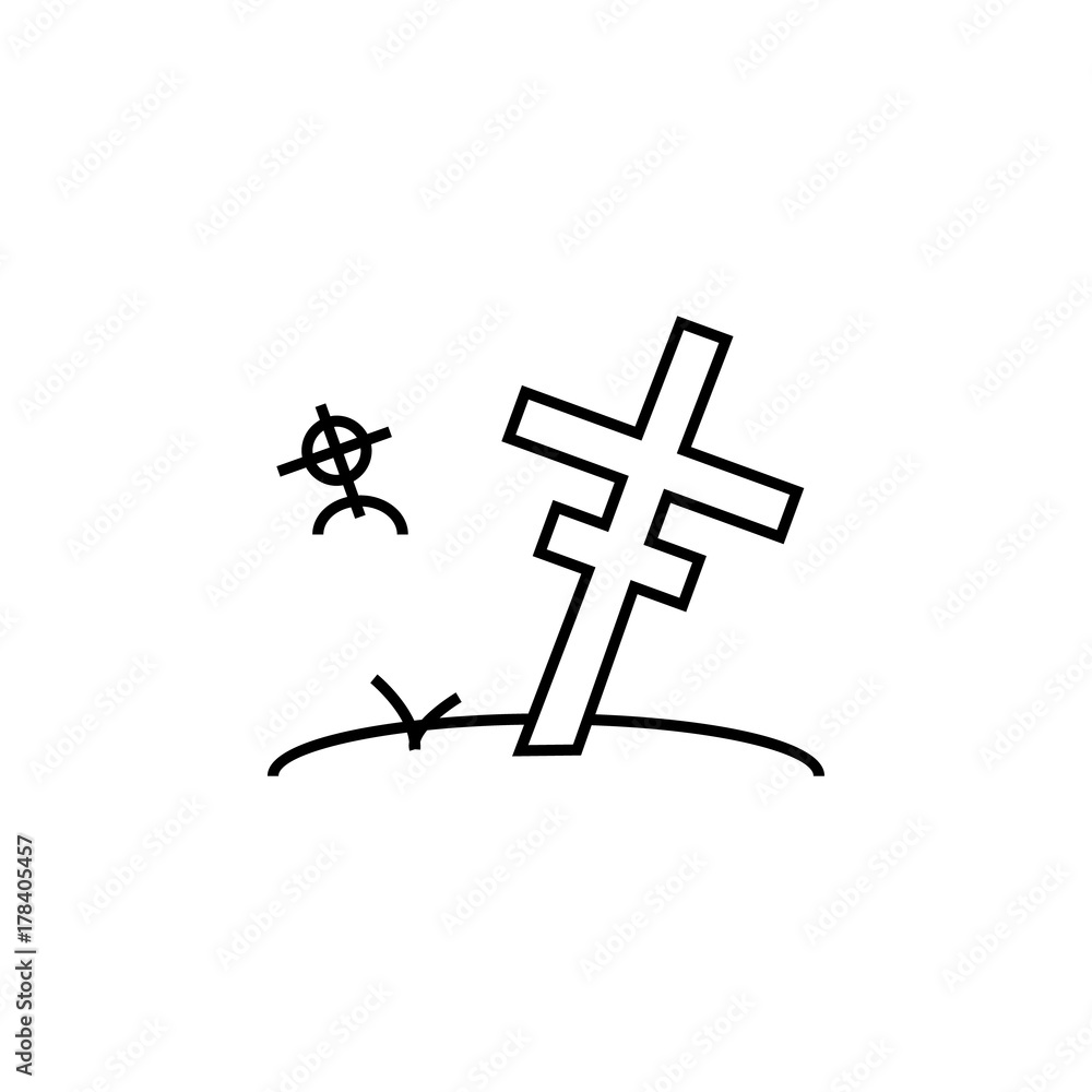 Grave icon , Christian Cross Halloween icon Grave icon , Christian Cross Halloween icon