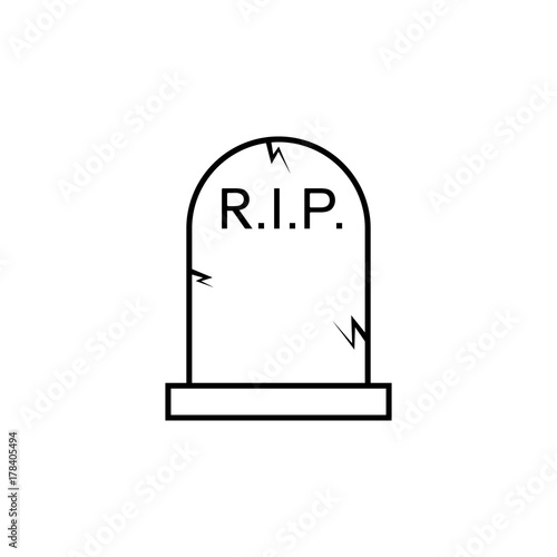 Halloween grave icon. Gravestone Rip tombstone icon