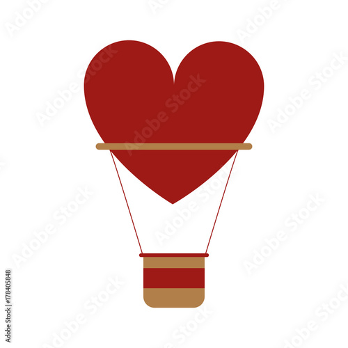 hot air balloon valentines day related icon image vector illustration design 