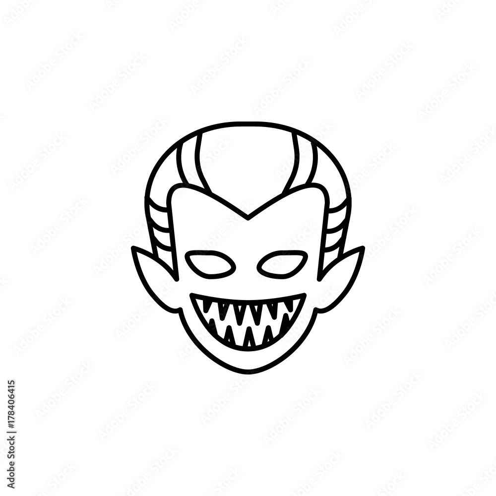 Dracula Vampire Halloween Oultined Icon