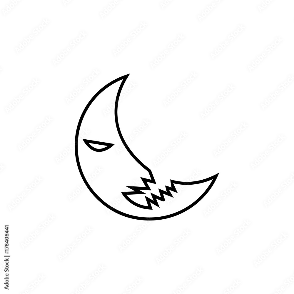 Scary moon icon Scary moon icon