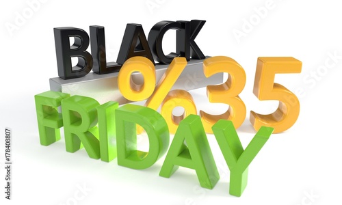 Black Friday discount thirtyfive percent, 3d rendering photo