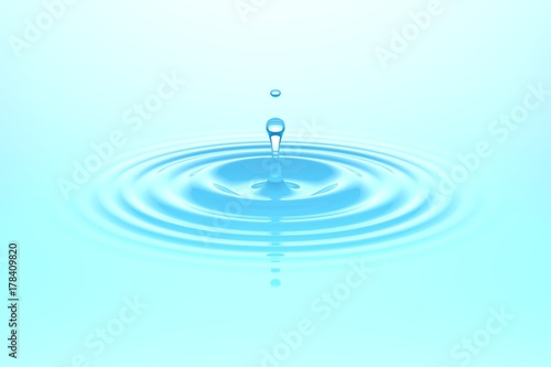 Water drop falling into water surface