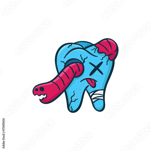 monster dental teeth doodle illustration