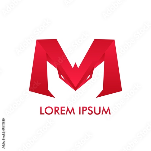 Letter M for Cyborg Head Robot Logo Design and Concept Vector Illustration for identity, brand, label, emblem in gradient trend design