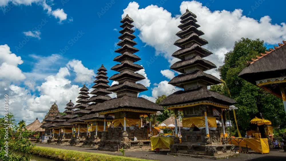 4K Timelapse of Pura Taman Ayun Temple in Bali, indonesia.