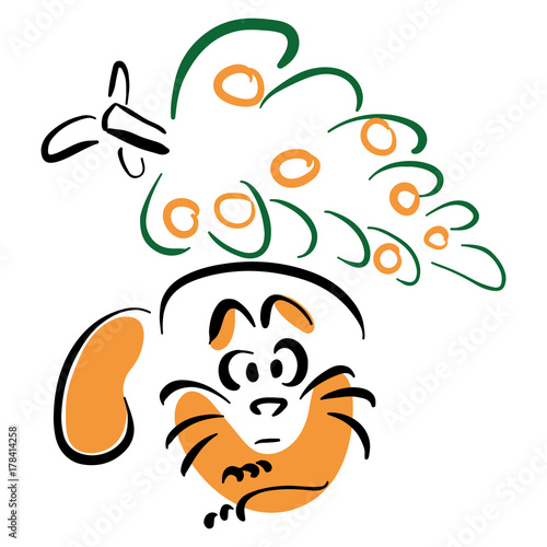 Cat and fallen Christmas tree