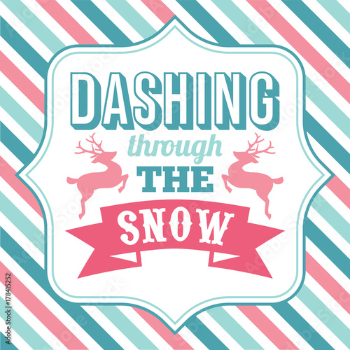 Dashing through the snow christmas sayings word art