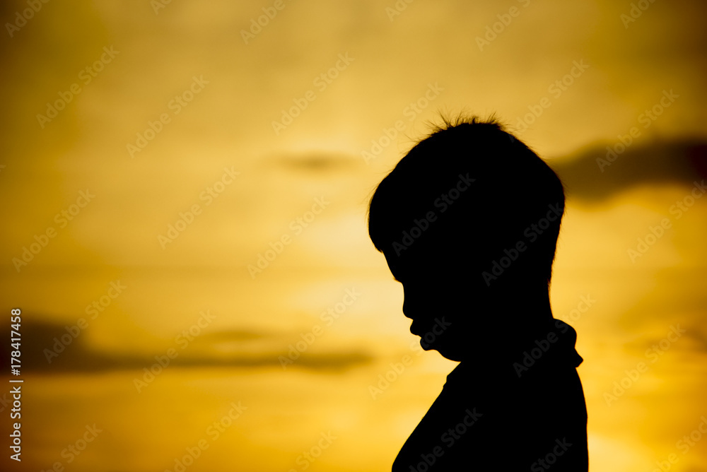 People In Silhouette Over Sunset , Golden Hour