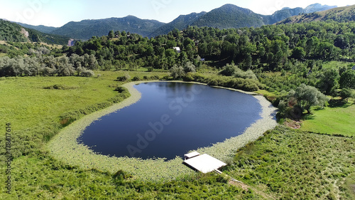 Aerial view on the lake in Durmitor mountain