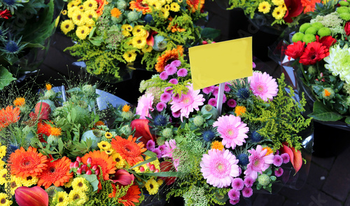 bouquets of flowers for sale by the florist to the market